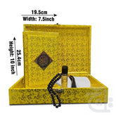 Title Image Special Edition  Al Quran Al Hakeem Gold Edge Quran With Beatiful Golden Box-Rahel (Tasbih - Prayer Cap - Ettar ) Urdu Translated Koran With Tafseer Muslim Eid Ramdan Gift 81Noor