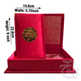 Title Image Holy Quran Tajweed VELVET WITH BOX RED 876-7VB-RED