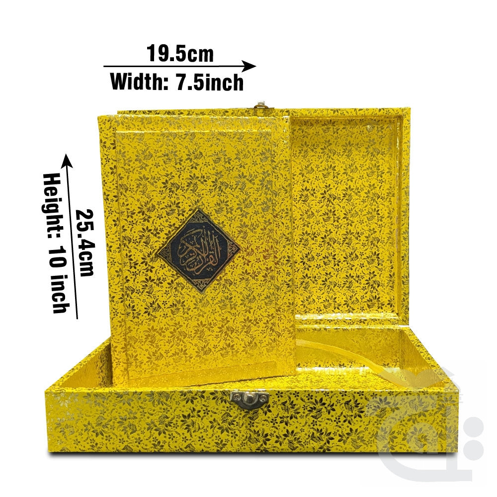 Title Image Golden Quran  Arabic / Urdu Translation Beautiful Quran Case With Built-in Rehal Stand Wedding Gift Muslims 81GJ