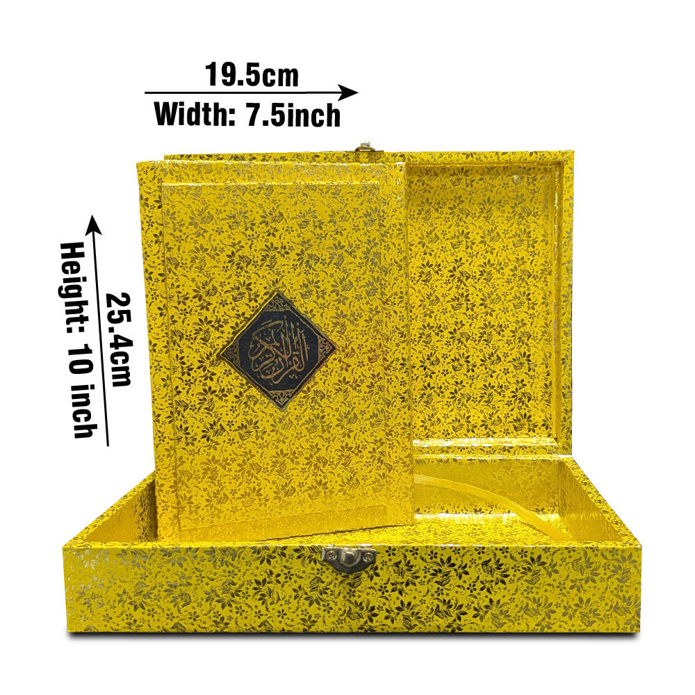 81GJ Golden Quran : Arabic / Urdu Translation Beautiful Quran Case With Built-in Rehal Stand Wedding Gift Muslims
