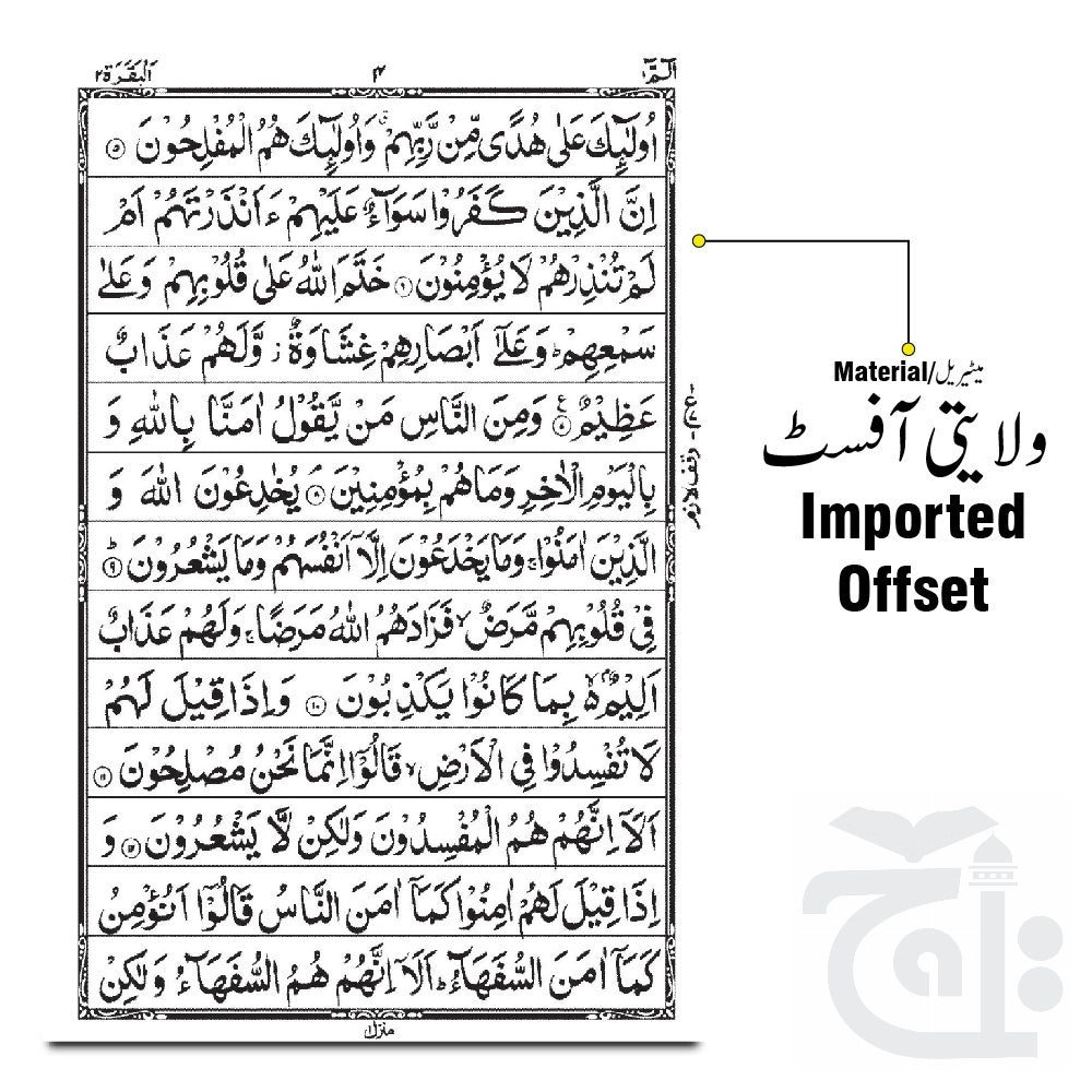 Inner Image Holy Quran 13 Line Hafizi  Imported 23M