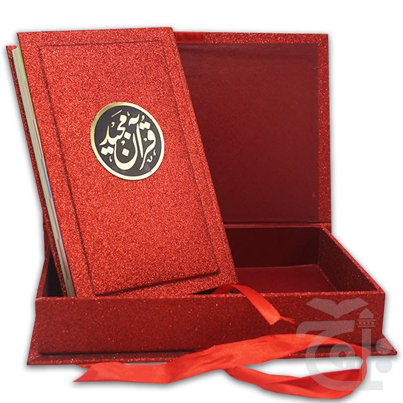 Title Image Holy Quran Tajweedi 16 Line With Rose Box 876-7GLTB-RED