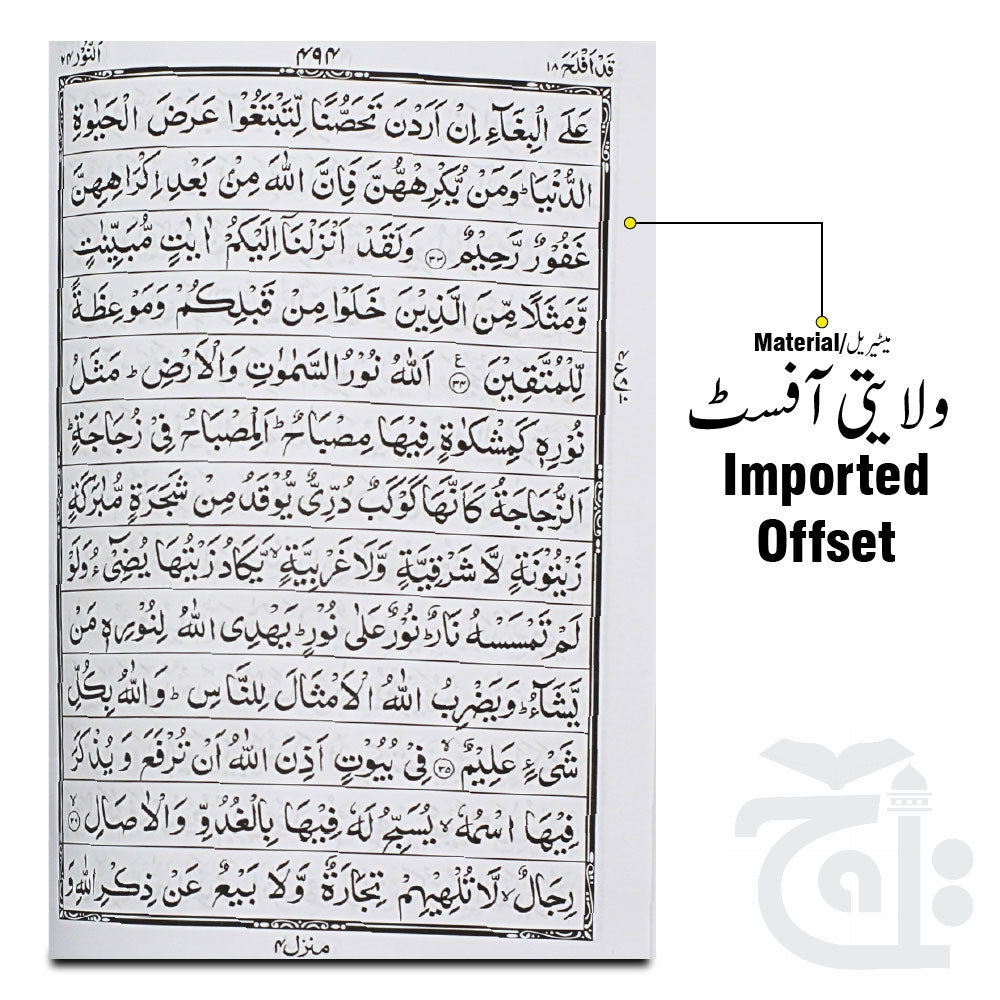 Inner Image Holy Quran 13 Line Turquise Velvet Binding With Box 3UVB-Turquise