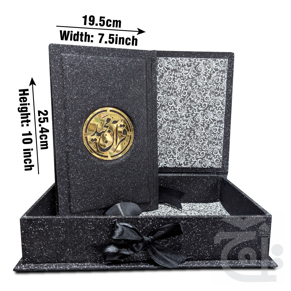 Title Image Holy Quran Tajweed 16 Line Blackrose binding 855-4GLTB-Black