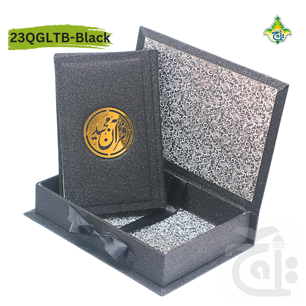 Title Image Holy Quran 13 line with Blackrose Box  23QGLTB-Black