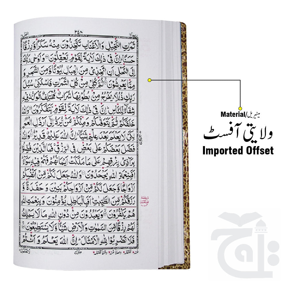 Inner Image Holy Quran 16 line Tajweed WIth Kaba Design Box 876-2FB