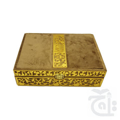 Inner Image FANCY RAHAIL QURAN BOX BLACK GOLD VELVET FOR 19x25cm  BR55V-GOLD