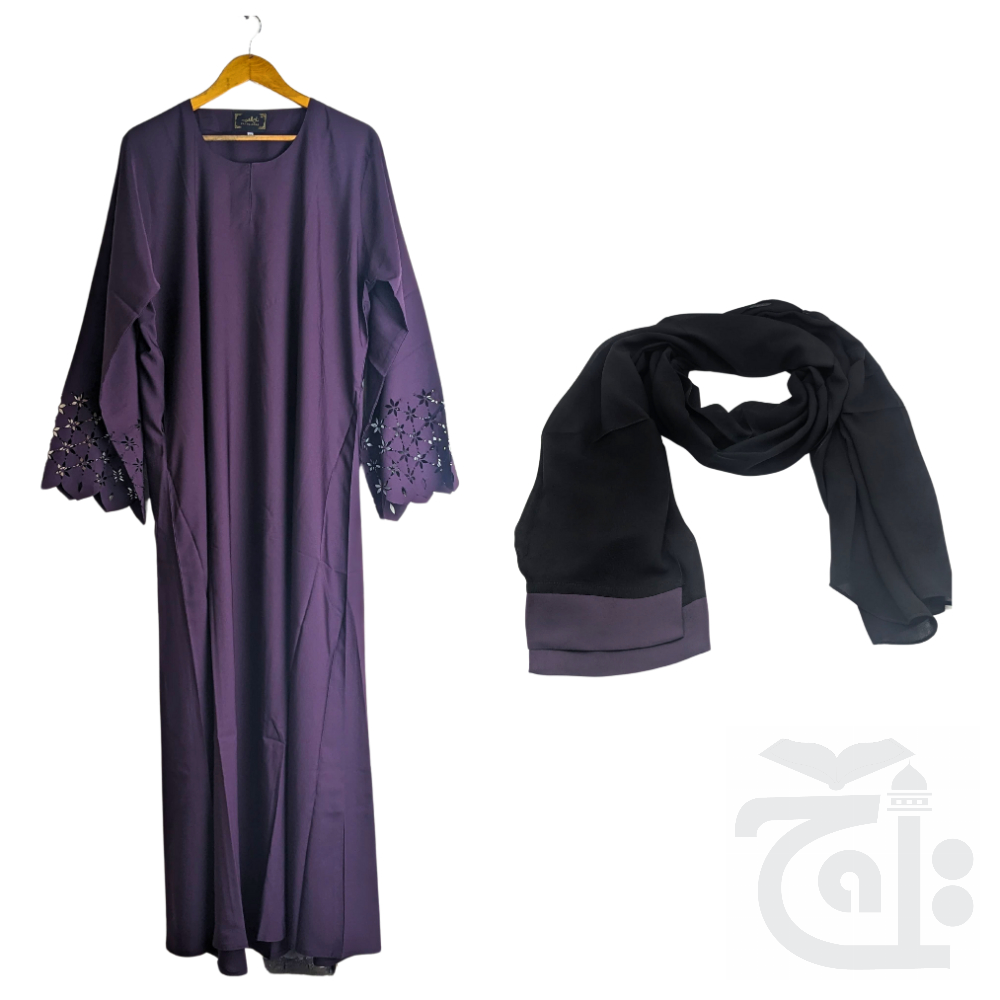 Inner Image Abaya for Girls Purple Color (Size 54) Zarnish Zarnish-54Purple