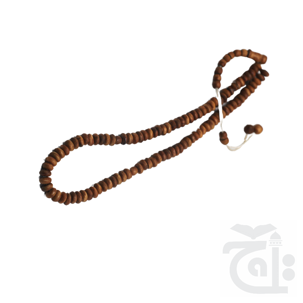 Title Image Tasbih wooden flat 8 number 100 daana TWF8-100