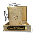 Title Image Holy Quran 4Clr (Tajweedi 16 Line Hafizi) Gold Velvet With Box  855-4KVB-Gold
