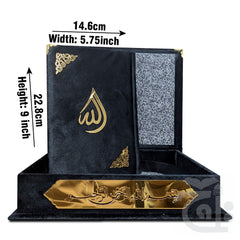 Title Image Holy Quran Tajweedi Velvet With Box Black 876-7VB-Black