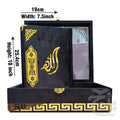 Title Image Black Velvet Quran with Special box and attar cap bookmark tasbih and counter 11KVJ2-BLACK