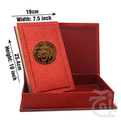 Title Image Holy Quran Red Glitter Translated Kanzul Iman(7 color) with Box 11-7KGLTB-RED