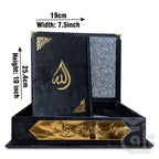 Title Image Holy Quran Velvet Black With Box Translated Kanzul Iman(7 color) 11-7KVB-Black
