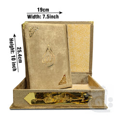 Title Image Holy Quran Velvet Gold With Box Translated Kanzul Iman(7 color) 11-7KVB-Gold